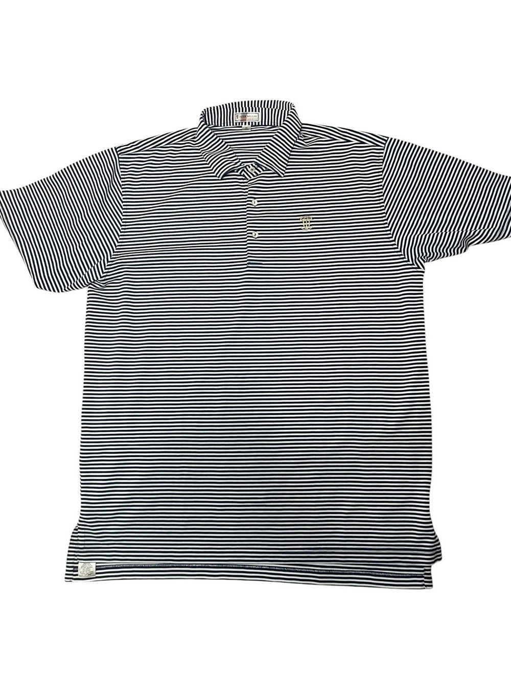 Peter Millar Blue and White Striped Summer Comfort Polo-Men’s XL